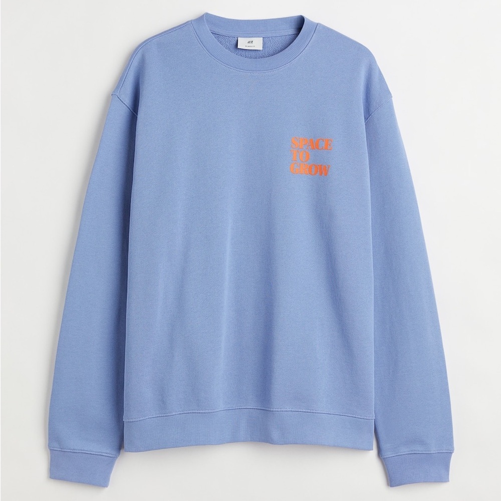 H&M Space To Grow Light Blue Crewneck relaxed fit size Medium